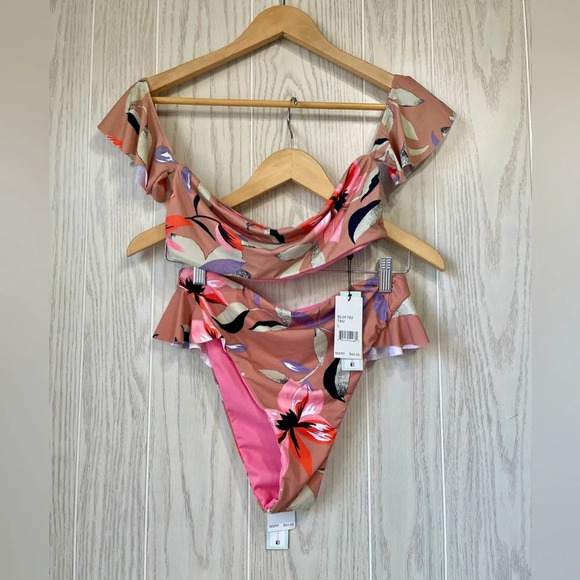 Th Bikini Lab Floral Bikini Set Size L NWT - Picture 5 of 6